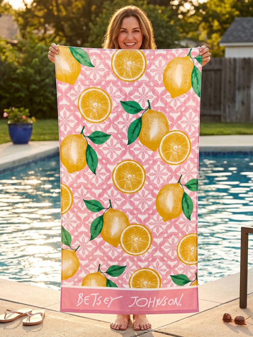 🍋🌸 Betsey Johnson Pink Lemon Beach Towel – Bright, Fun & Summer Ready! 🌸🍋 - Picture 5 of 9